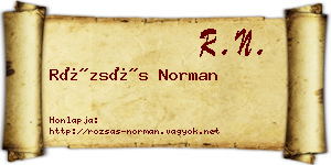 Rózsás Norman névjegykártya